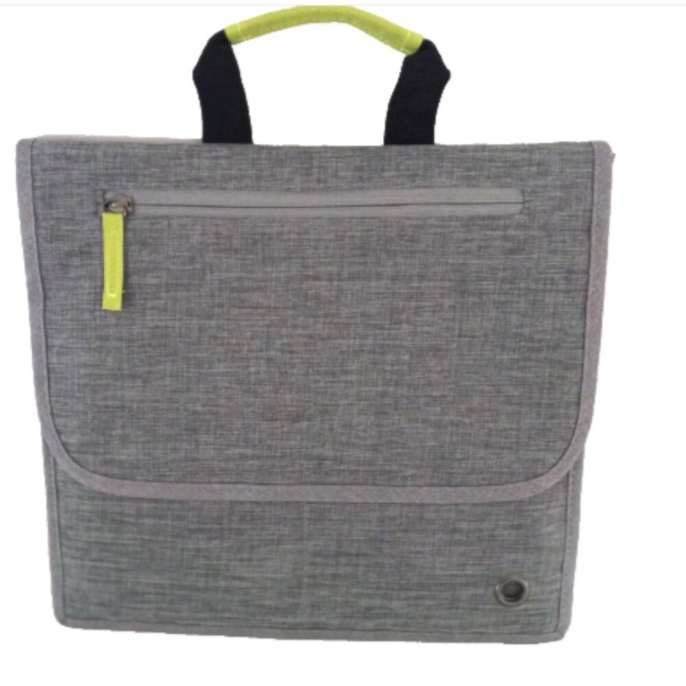 So Mine Travel Organizer Carry Case Ash Gray Lime Tablet Device Bag New NIP